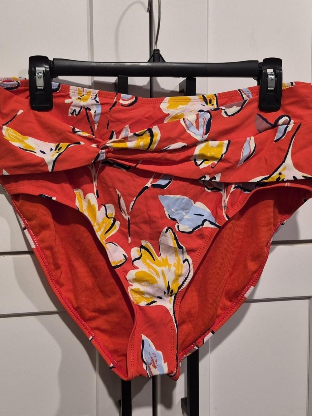 Catalina Red Floral Kids Swim Bottoms with Twist Waistband